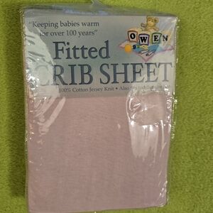 NWT Pink Fitted Crib & TODDLER fitted Sheet 100% Cotton Jersey By OWEN (Q3)